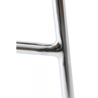LeisureMod Melrose Modern Wood Counter Stool with Chrome Frame - Black