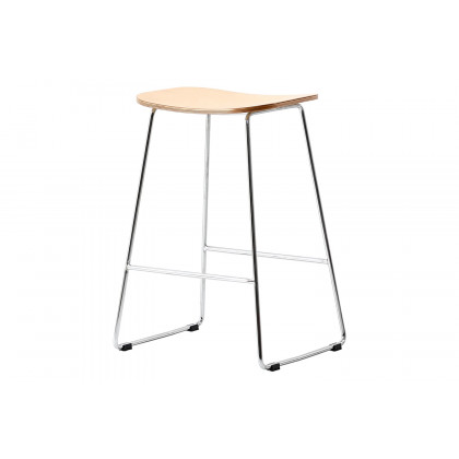 LeisureMod - Melrose Modern Wood Counter Stool with Chrome Frame