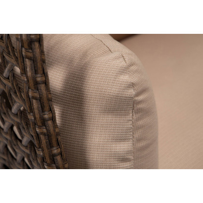 LeisureMod Mendoza Dark Brown Wicker Hanging 2 Person Egg Swing Chair - Beige