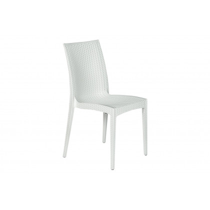 LeisureMod Mace Mid-Century 5-Piece Outdoor Dining Set - White