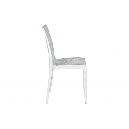 LeisureMod Mace Mid-Century 5-Piece Outdoor Dining Set - White
