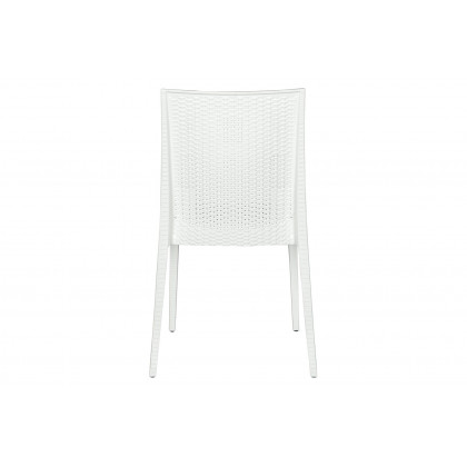 LeisureMod Mace Mid-Century 5-Piece Outdoor Dining Set - White