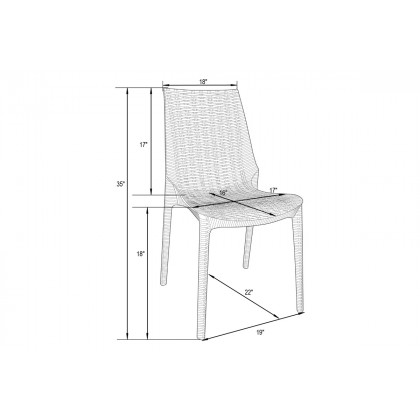 LeisureMod Kent Mid-Century Modern 7-Piece Rectangular Outdoor Dining Set with 4 Side Chairs and 2 Arm Chairs - White
