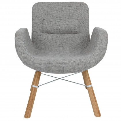 LeisureMod - Milwood Accent Chair with Dowel Legs in Gray