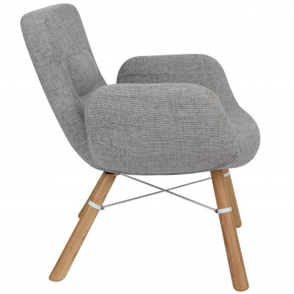 LeisureMod - Milwood Accent Chair with Dowel Legs in Gray