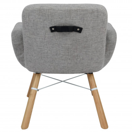 LeisureMod - Milwood Accent Chair with Dowel Legs in Gray