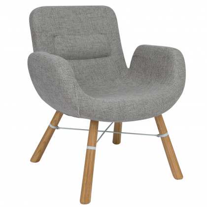 LeisureMod - Milwood Accent Chair with Dowel Legs in Gray