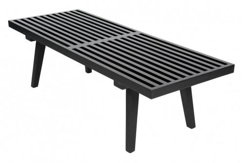 LeisureMod™ Mid-Century Inwood Platform Bench 4 Feet - Black