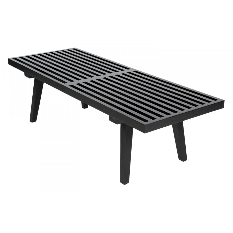 LeisureMod Mid-Century Inwood Platform Bench 4 Feet - Black
