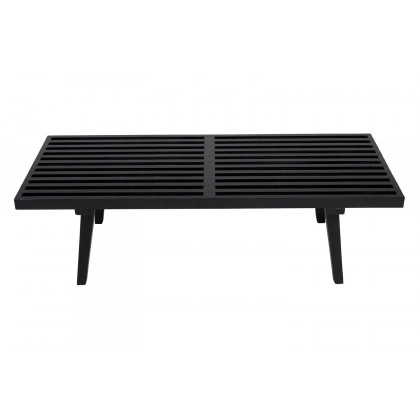 LeisureMod Mid-Century Inwood Platform Bench 4 Feet - Black