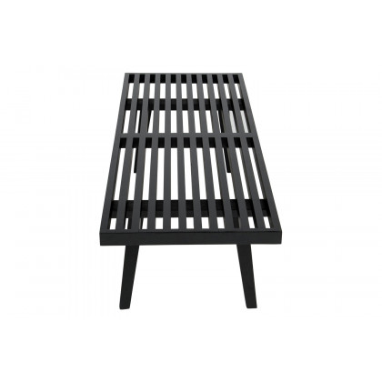 LeisureMod Mid-Century Inwood Platform Bench 4 Feet - Black