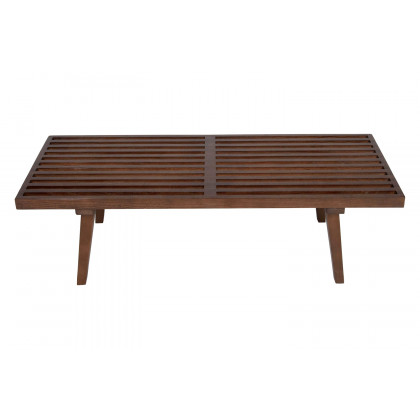 LeisureMod Mid-Century Inwood Platform Bench 4 Feet - Walnut