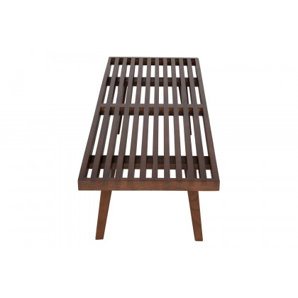 LeisureMod Mid-Century Inwood Platform Bench 4 Feet - Walnut