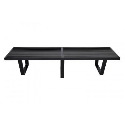 LeisureMod Mid-Century Inwood Platform Bench 6 Feet - Black