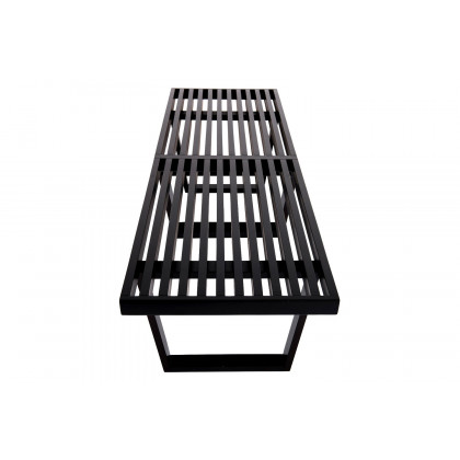 LeisureMod Mid-Century Inwood Platform Bench 6 Feet - Black