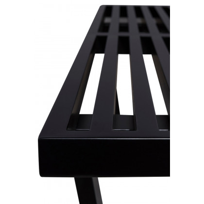 LeisureMod Mid-Century Inwood Platform Bench 6 Feet - Black