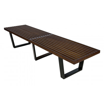 LeisureMod Mid-Century Inwood Platform Bench 6 Feet - Dark Walnut