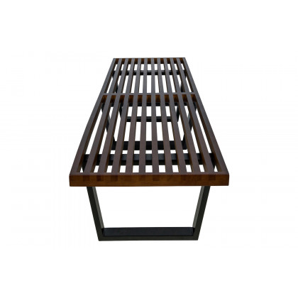 LeisureMod Mid-Century Inwood Platform Bench 6 Feet - Dark Walnut