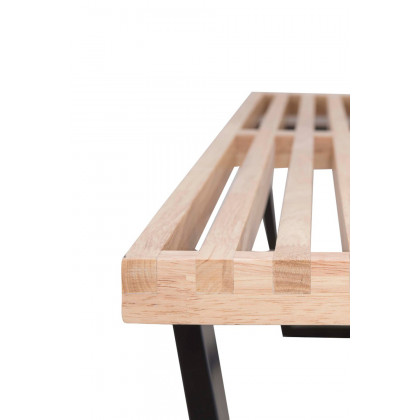 LeisureMod Mid-Century Inwood Platform Bench 6 Feet - Natural Wood