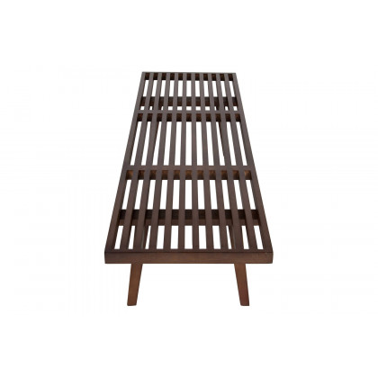 LeisureMod Mid-Century Inwood Platform Bench 6 Feet - Walnut