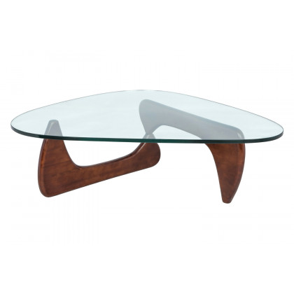 LeisureMod - Imperial Modern Glass Top Triangle Coffee Table