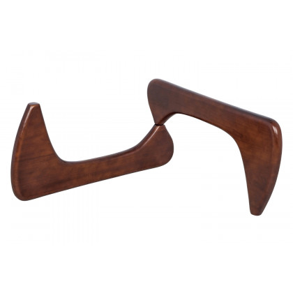 LeisureMod Imperial Triangle Coffee Table Base - Dark Walnut