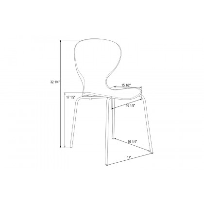 LeisureMod Oyster Modern Dining Side Chair - Clear