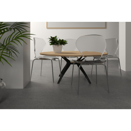 LeisureMod Oyster Modern Dining Side Chair - Clear