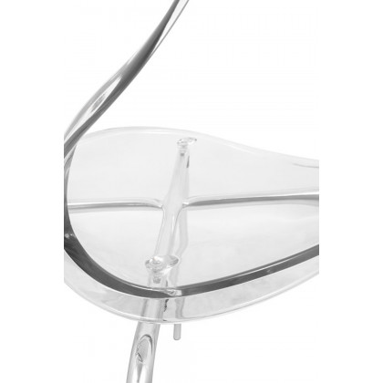 LeisureMod Oyster Modern Dining Side Chair - Clear