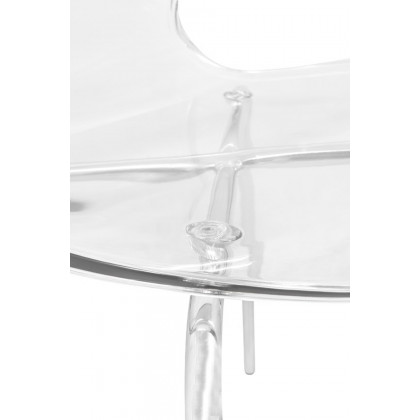 LeisureMod Oyster Modern Dining Side Chair - Clear