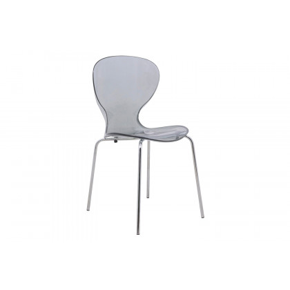LeisureMod Oyster Modern Dining Side Chair - Black