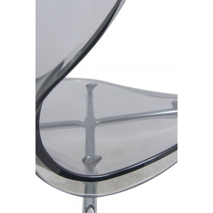 LeisureMod Oyster Modern Dining Side Chair - Black