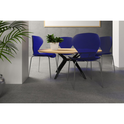 LeisureMod Oyster Modern Dining Side Chair - Blue