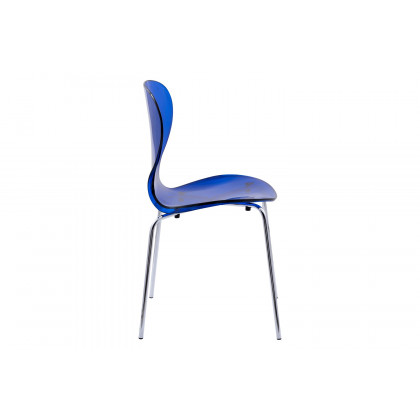 LeisureMod Oyster Modern Dining Side Chair - Blue