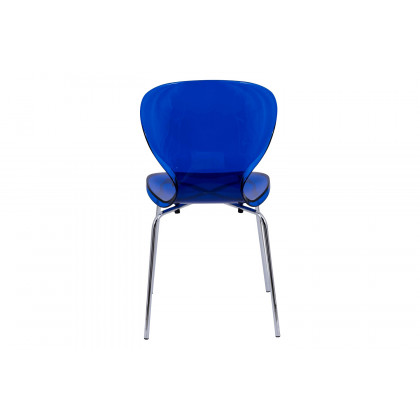 LeisureMod Oyster Modern Dining Side Chair - Blue
