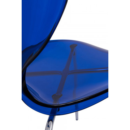 LeisureMod Oyster Modern Dining Side Chair - Blue