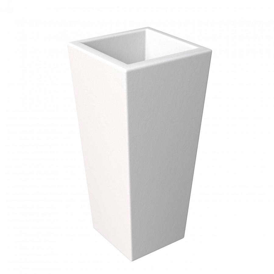 LeisureMod - Orna 29" Tapered Square Fiberstone and MgO Clay Planter Pot