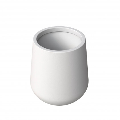 LeisureMod - Orchid Modern 8" Tapered Round Planter Pot in Fiberstone and Clay