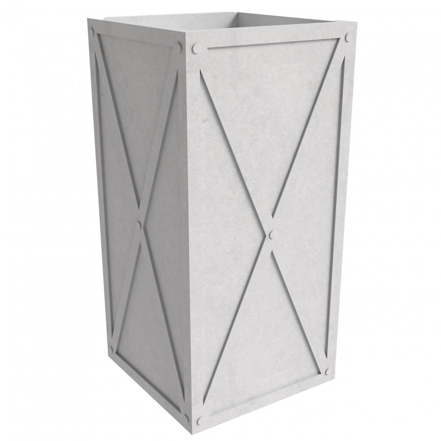 LeisureMod Papyrus Modern Rectangle Fiberstone and Clay Planter with Drainage Holes - White
