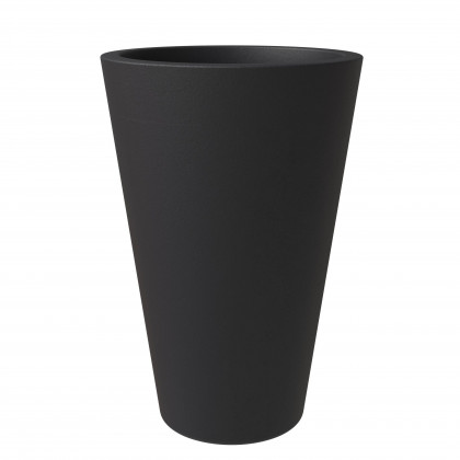 LeisureMod - Pebble Modern 20" Tapered Round Planter Pot in Fiberstone and Clay
