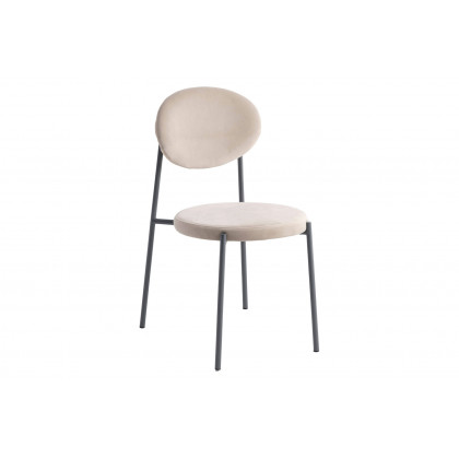 LeisureMod - Euston Modern Velvet Dining Chair With Gray Steel Frame