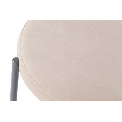 LeisureMod Euston Modern Velvet Dining Chair With Gray Steel Frame - Beige