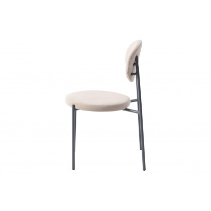 LeisureMod Euston Modern Velvet Dining Chair With Gray Steel Frame (Set Of 2) - Beige