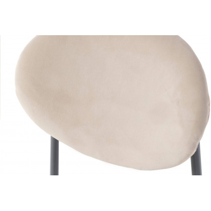LeisureMod Euston Modern Velvet Dining Chair With Gray Steel Frame (Set Of 2) - Beige