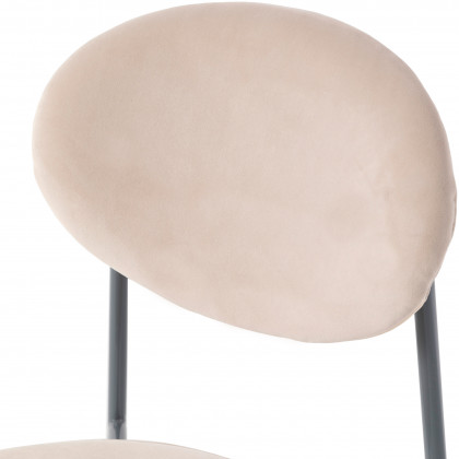 LeisureMod Euston Modern Velvet Dining Chair With Gray Steel Frame (Set Of 4) - Beige