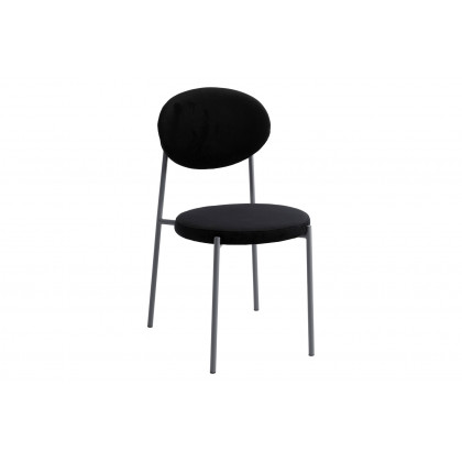 LeisureMod - Euston Modern Velvet Dining Chair With Gray Steel Frame