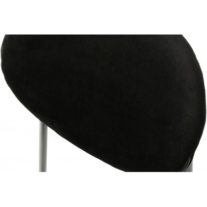 LeisureMod Euston Modern Velvet Dining Chair With Gray Steel Frame - Black