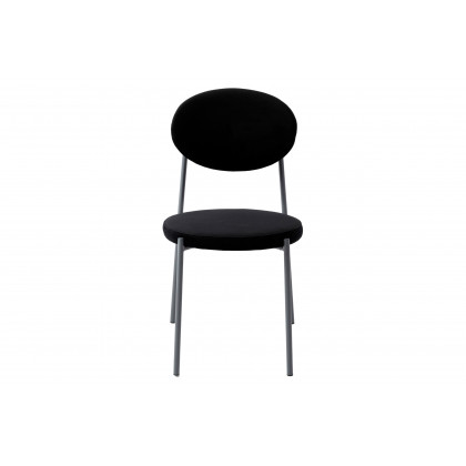 LeisureMod Euston Modern Velvet Dining Chair With Gray Steel Frame (Set Of 4) - Black