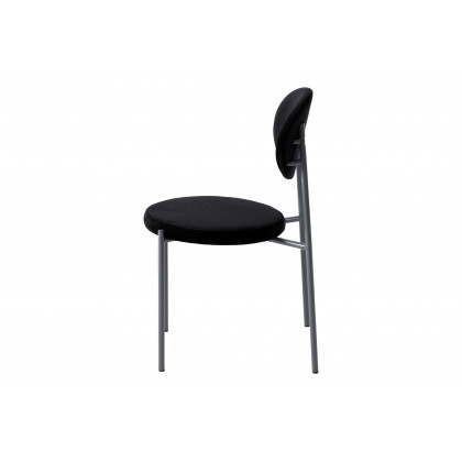LeisureMod Euston Modern Velvet Dining Chair With Gray Steel Frame (Set Of 4) - Black