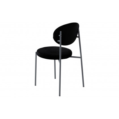 LeisureMod Euston Modern Velvet Dining Chair With Gray Steel Frame (Set Of 4) - Black